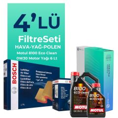 BOSCH Ford Connect 1.5 Dizel Filtre Bakım Seti Motul Motor Yağlı (2013-2019) 4 Lü