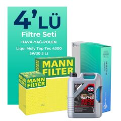 MANN Renault Clio 1.0 Benzin TCe Filtre Bakım Seti Liqui Moly Motor Yağlı (2019-2024) 4 Lü