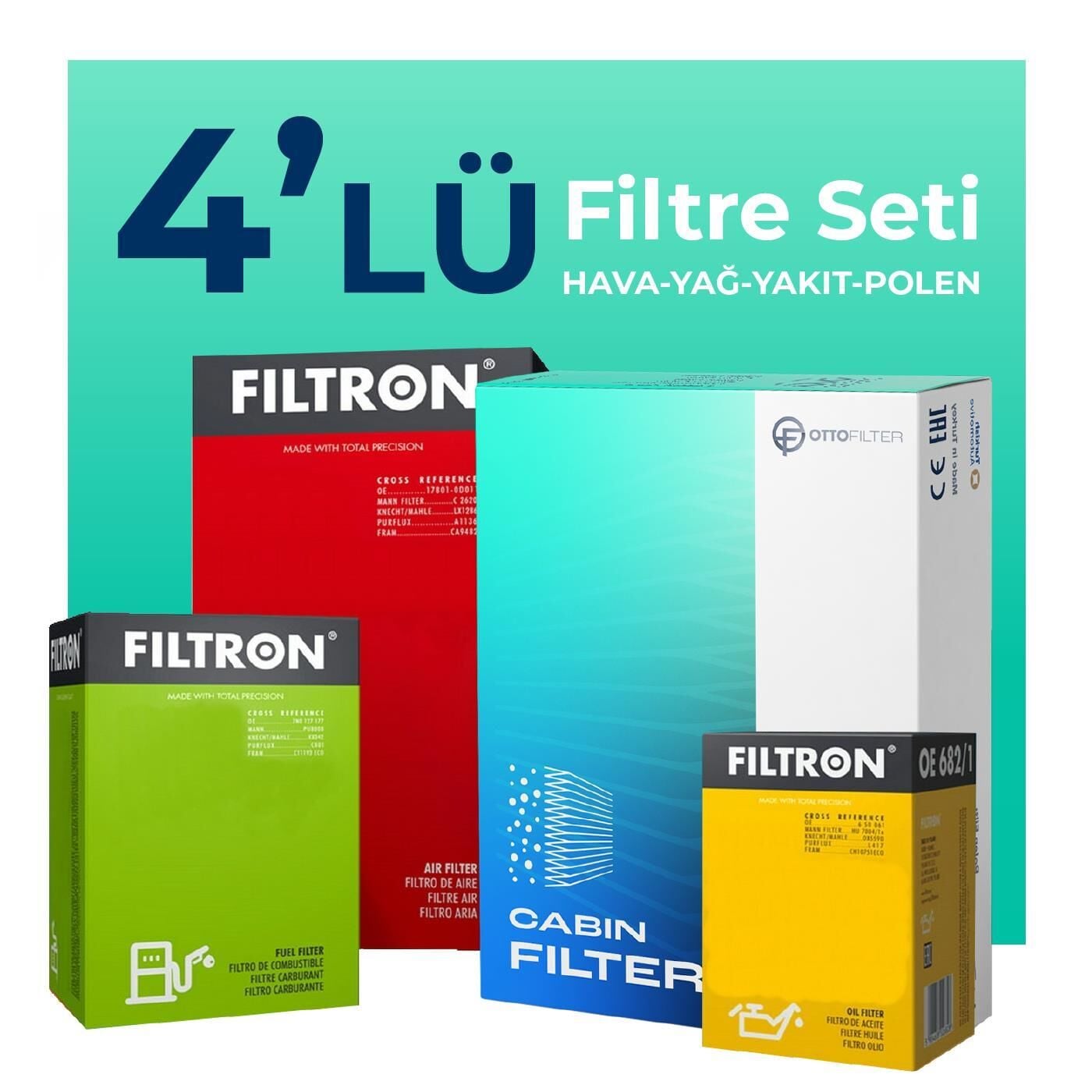 Filtron Alfa Romeo Tonale 1.6 Dizel Filtre Bakım Seti (2022-2024) 4 Lü