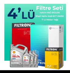 Filtron Mercedes C180 Benzin Filtre Bakım Seti Shell Motor Yağlı (2014-2019) 4 Lü