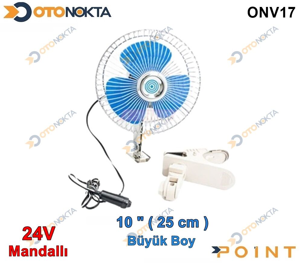 VANTİLATÖR 10 İNÇ 24V MANDALLI
