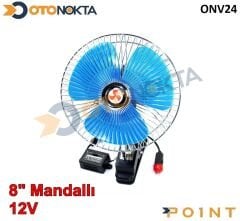 VANTİLATÖR 8 İNÇ 12V MANDALLI