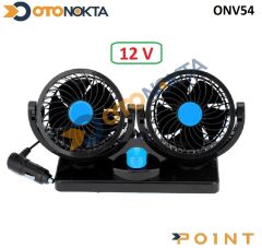 VANTİLATÖR PLASTİK ÇİFT KAFALI 12V SİYAH POİNT