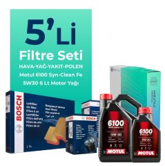 BOSCH Peugeot Expert 1.5 Dizel Filtre Bakım Seti Motul Motor Yağlı (2017-2025) 5 Li