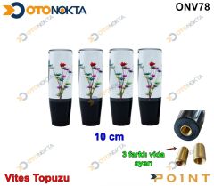 VİTES TOPUZU ŞEFFAF ÇİÇEKLİ 10CM POİNT