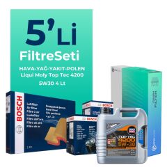 BOSCH Skoda Rapid 1.4 Dizel Filtre Bakım Seti Liqui Moly Motor Yağlı (2015-2018) 5 Li