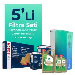 Bosch BMW X6 40 Dizel Filtre Bakım Seti Castrol Motor Yağlı (2014-2019) 5 Li